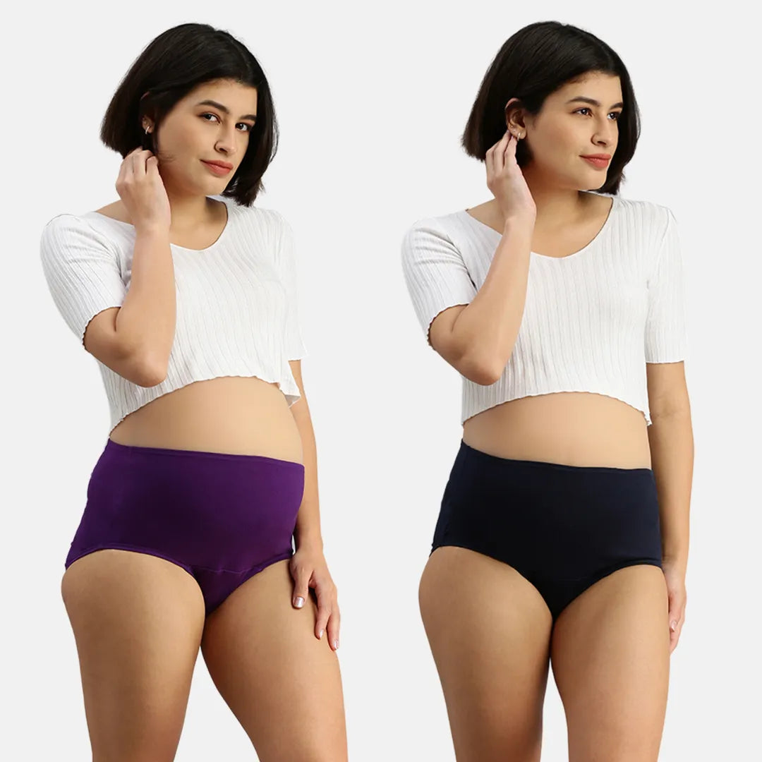 Maternity Panties Magenta & Navy Blue 