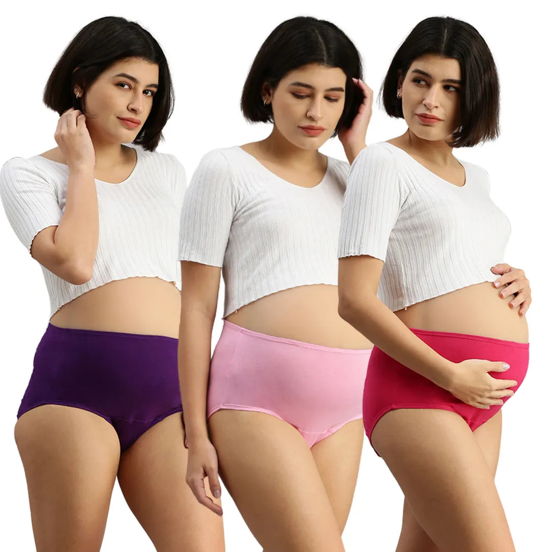 Maternity Panty Magenta, Skin & Dark Pink For Pregnancy