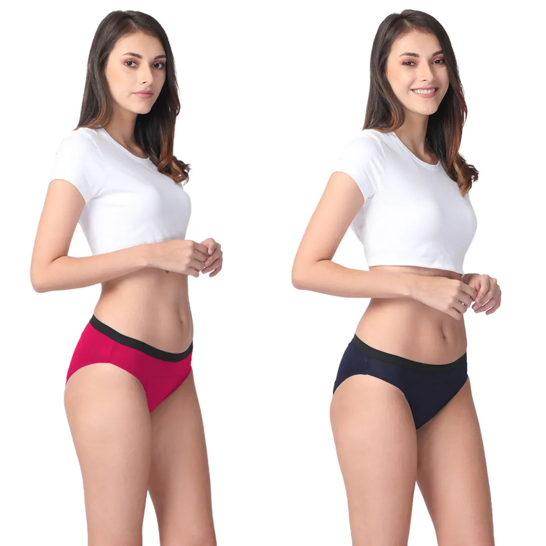 Medium Flow Period Panties Dark Pink & Navy Blue