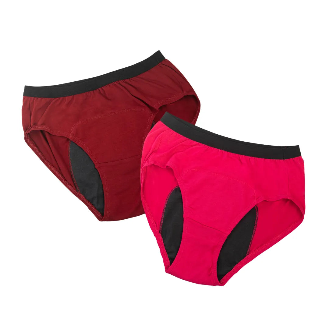 Medium Flow Period Panties Maroon & Dark Pink