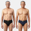 Men Wearing Incontinence Briefs Of Black & Navy Blue Color
