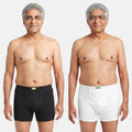 Men Wearing Incontinence Trunks Of Black & White Color