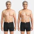 Men Wearing Incontinence Trunks Of Black Color