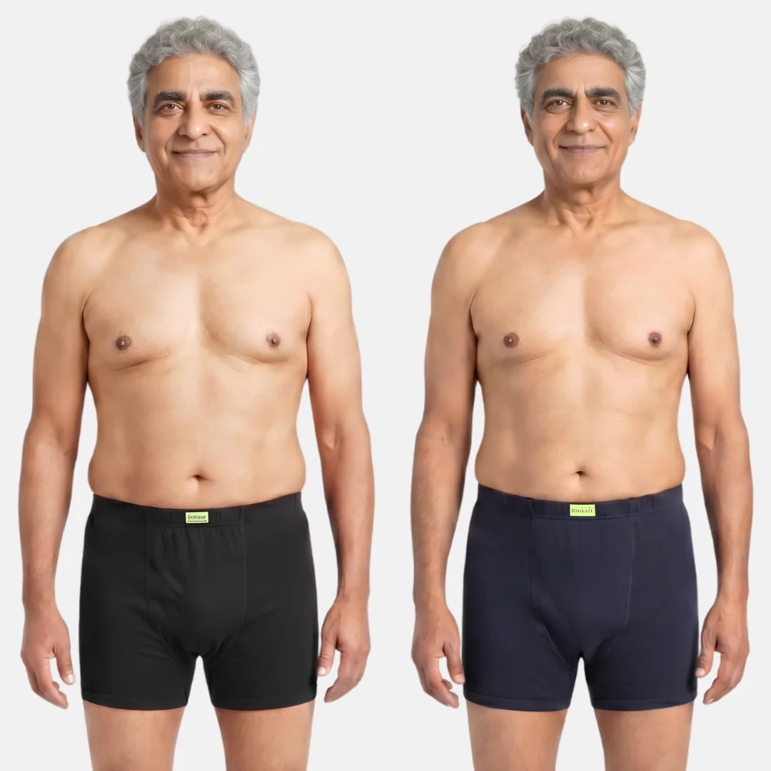 Mens Incontinence Trunk Black & Navy Blue
