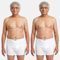 Men Wearing Incontinence Trunks Of White Color