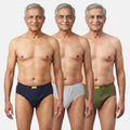 Men Wearing Incontinence Briefs Of Navy Blue, Grey & Green Color