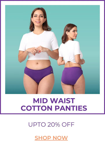 Mid Waist Cotton Panties - 20% Off