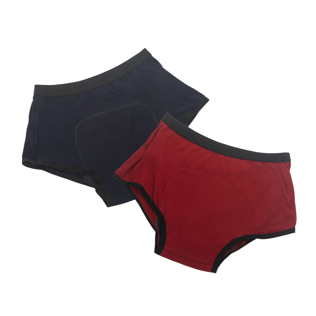Modal Boxer Panties For Periods Navy Blue & Maroon