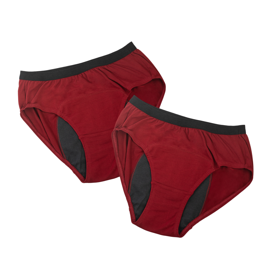 Modal Hipster Panties For Periods Maroon Pack Of 2