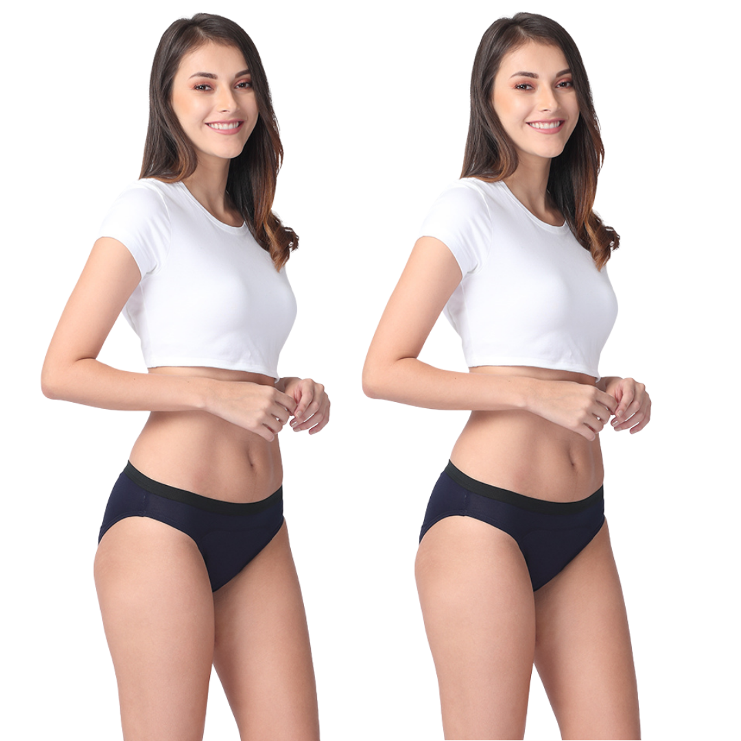 Modal Hipster Panties For Periods Navy Blue Pack Of 2
