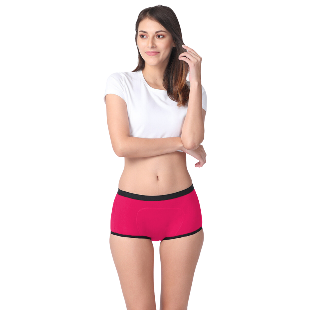 Modal Period Panty Boxer For Women Dark Pink