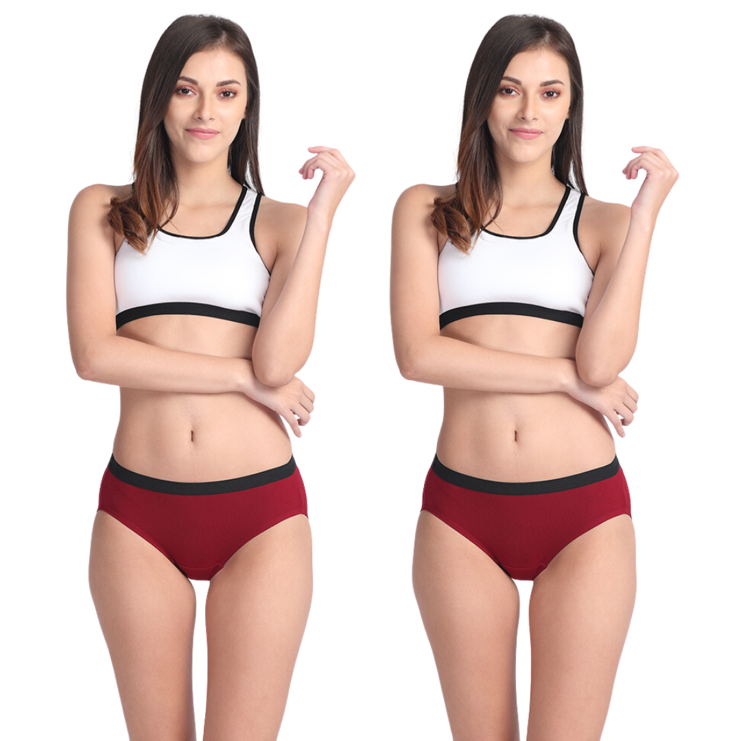Modal Panties For Women Maroon Pack Of 2