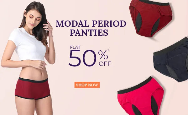 Flat 50% OFF On Modal Period Panties Banner Image