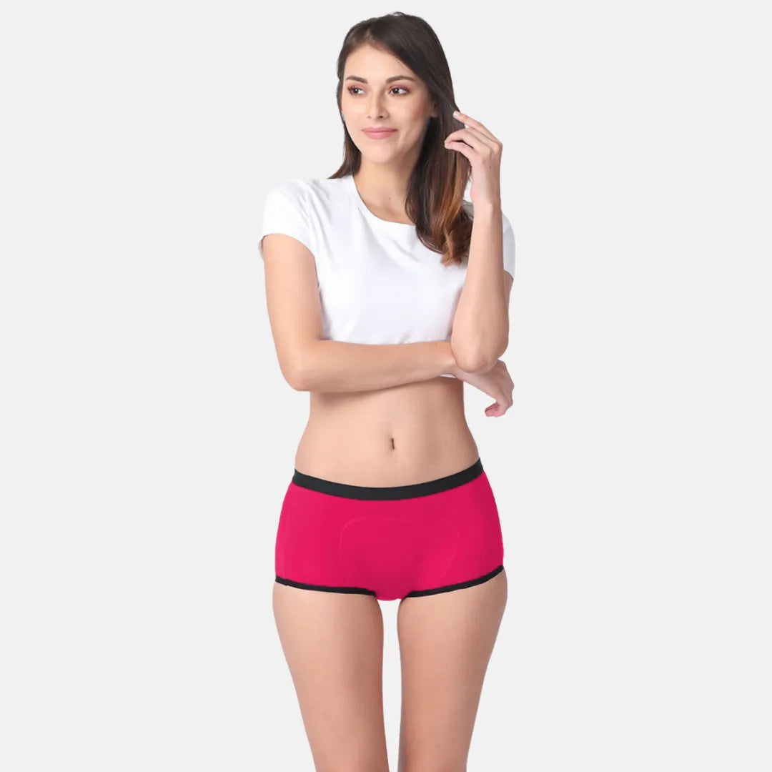 Modal Period Panty Boxer For Women Dark Pink