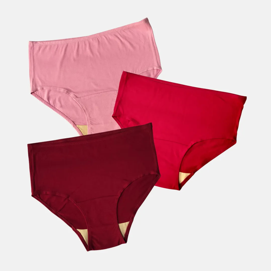 Most Hygienic Underwear For Seniors High Waist Light Pink, Dark Pink & Maroon