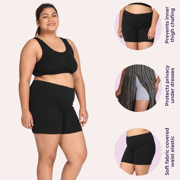 Plus Size Slip Shorts | High Waist - Pack Of 3