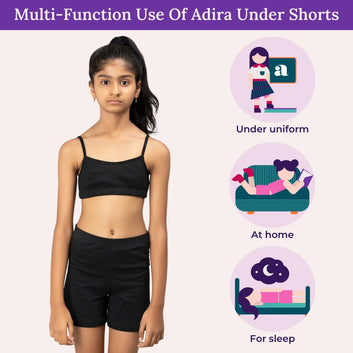 Under Dress Shorts | Full Hip Coverage | Prevents Inner Thigh Chafing | 2 Pack