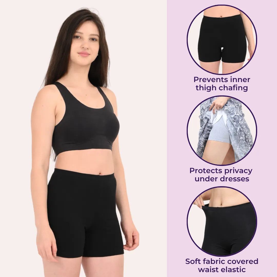 Under Dress Shorts | Full Hip Coverage | Prevents Inner Thigh Chafing | 3 Pack Under Dress Shorts | Full Hip Coverage | Prevents Inner Thigh Chafing | 3 Pack