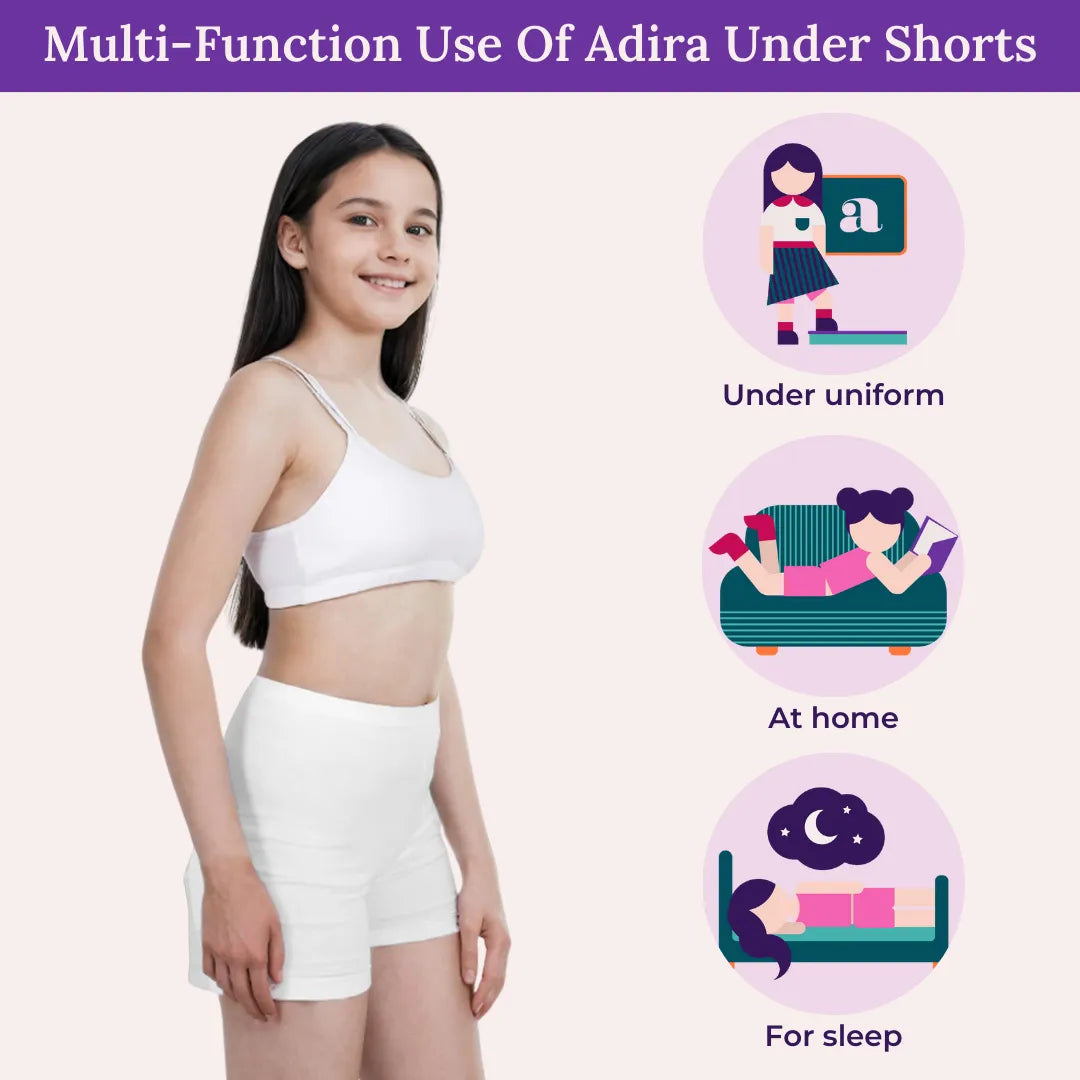 Cotton Shorties Black, White, Skin & Grey
