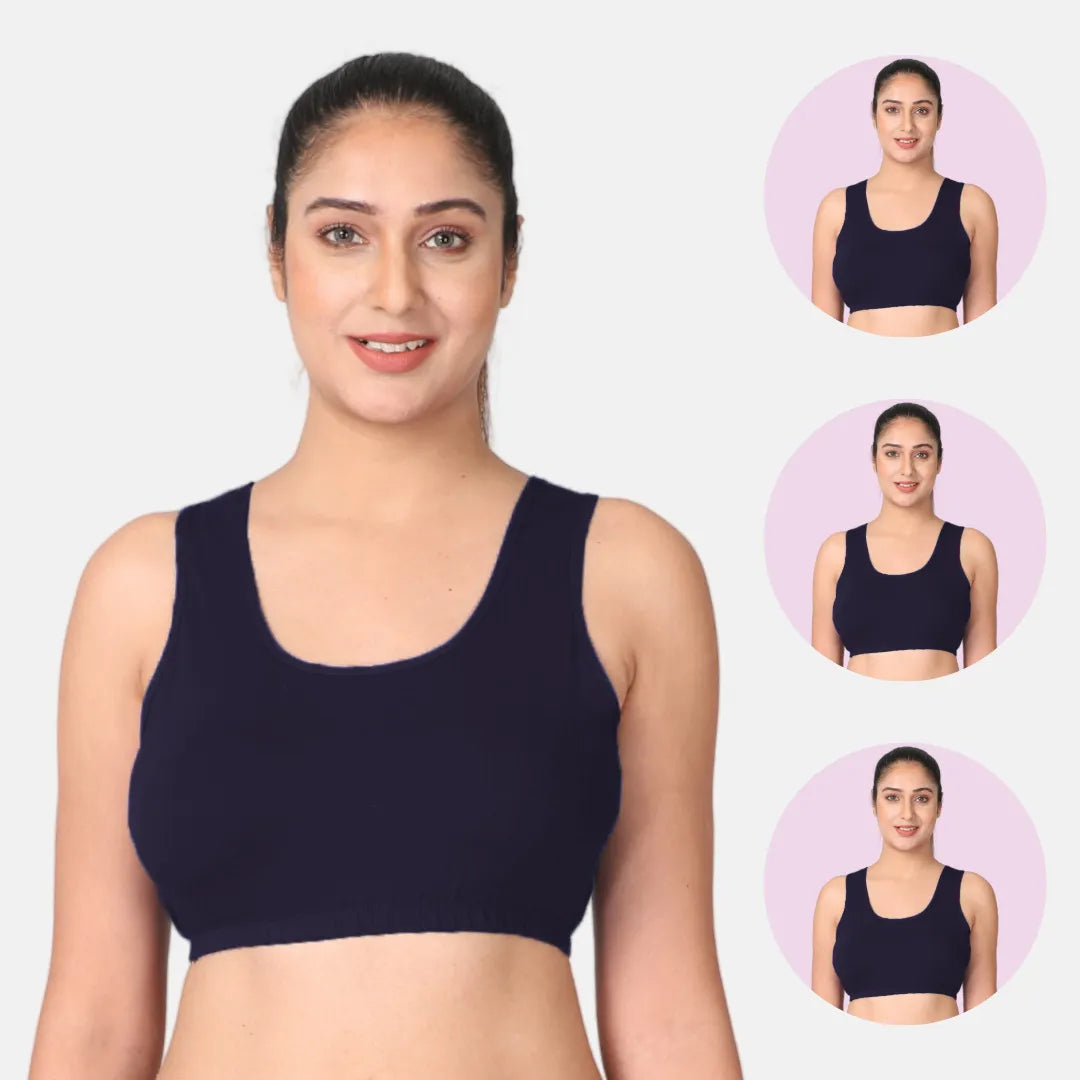 Navy Blue Sleep Bra / Lounge Bra Pack 3