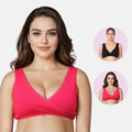 Night Feeding Bra Dark Pink & Black 