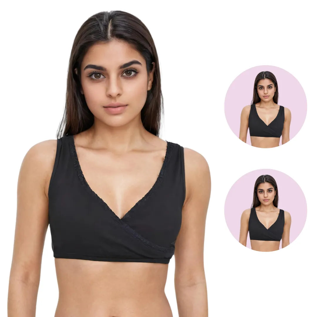 Non Padded Plunge Bra Black Pack Of 2