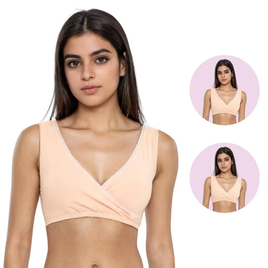 Plunge Bra | Cross Over Neckline | U Back | Pack Of 2