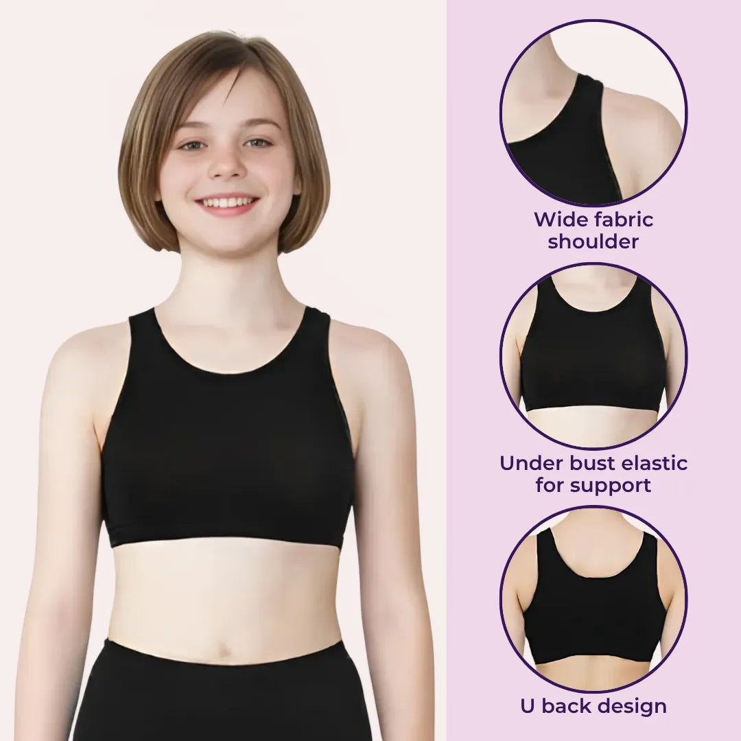 Non Padded Teen Bra Black & White