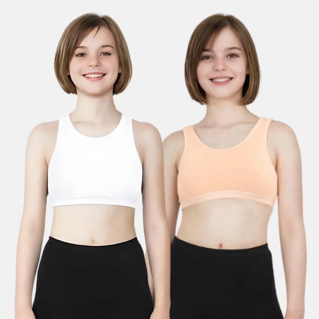 Non Padded Teen Girl Bra White & Skin