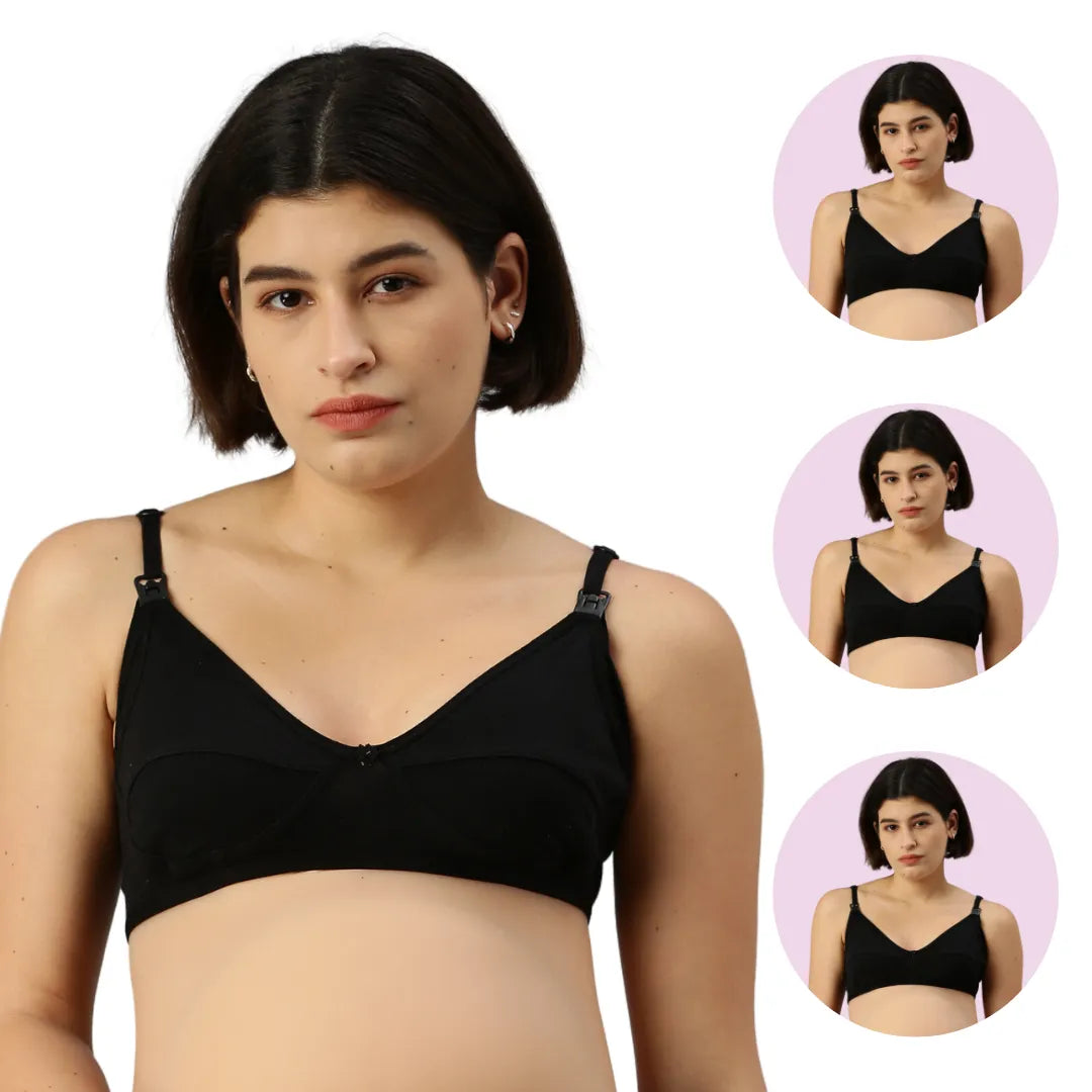 Nursing Bra Set Black Pack Of 3