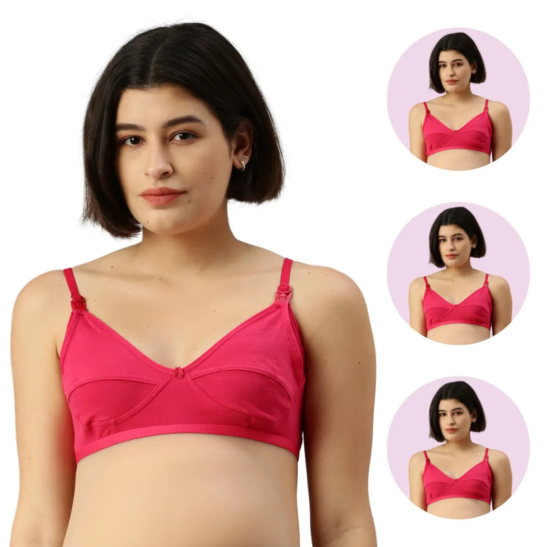 Nursing Bras For Women Dark Pink Pack Of 3