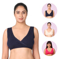 Nursing Sleep Bra India Navy Blue, Skin & Dark Pink