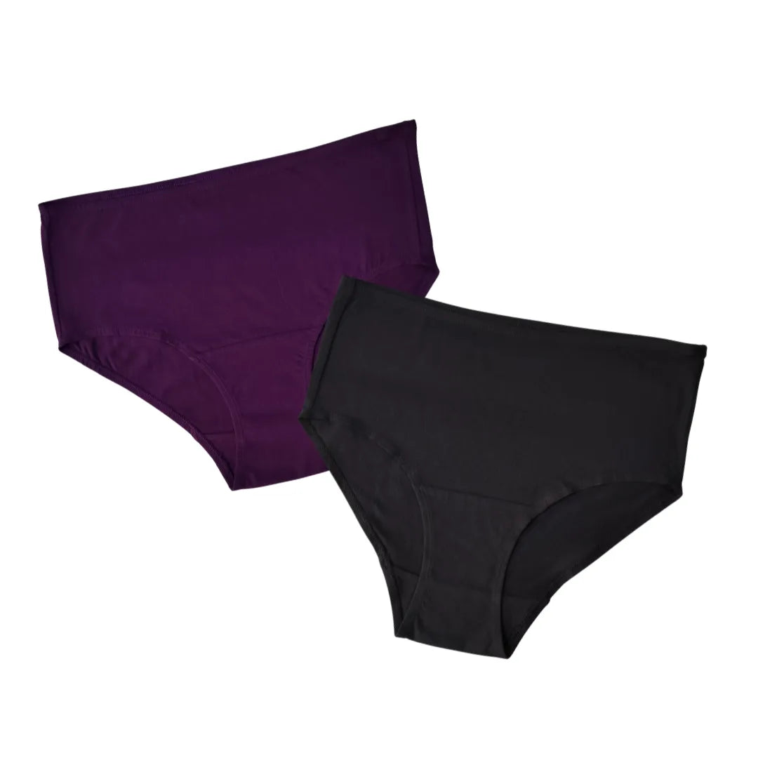 Older Women Cotton Briefs Magenta & Navy Blue