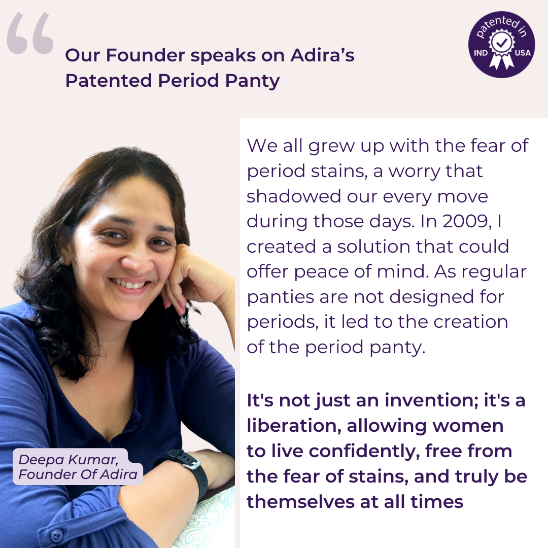 Our Founder speaks on Adira’s  Patented Period Panty