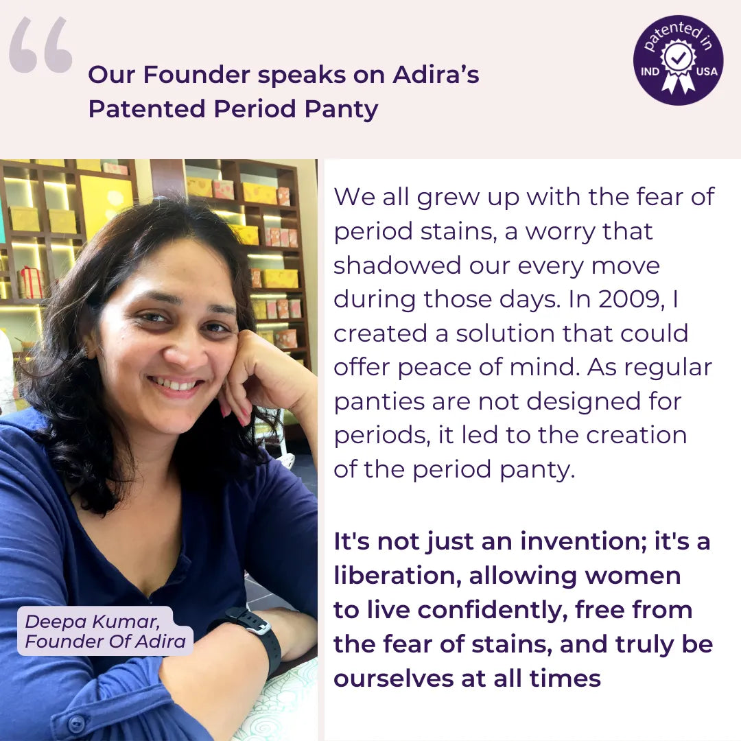 Our Founder speaks on Adira’s  Patented Period Panty