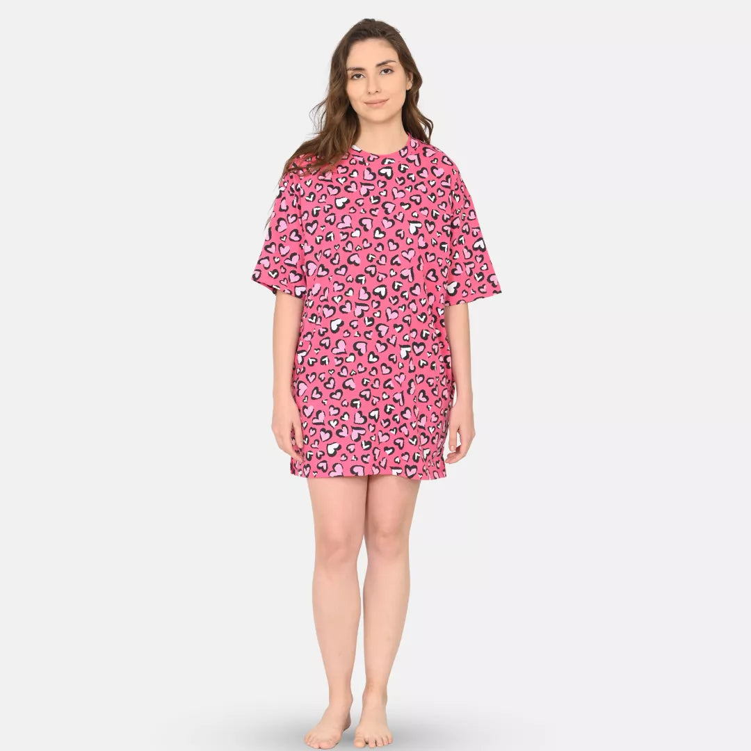 Over Sized T Shirt Candy Hearts AOP Pack Of 1