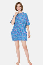 Oversized Cotton Night-Tee For Teen | Soft, Roomy & Above-Knee | With Pockets & Side Slit For Easy Movement