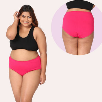 Curvy Women's Cotton Panties | High Waist | Full Hip Coverage | No Exposed Elastic At Waist & Thigh Round | Prevents Friction | Pack Of 3