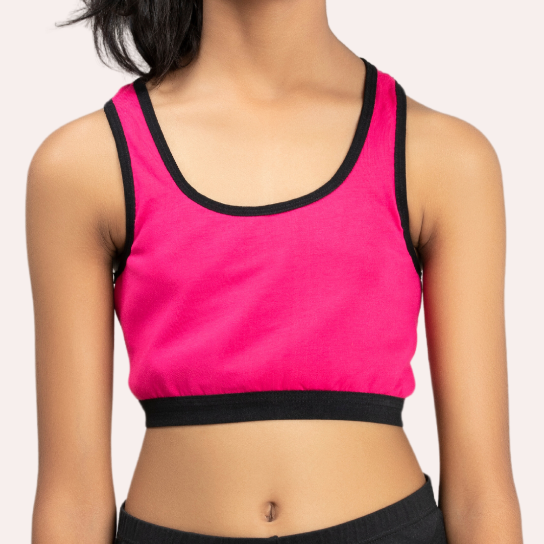 Girls Non Padded Pink Trendz Combo Sports Bra(Pack of 4) – Young
