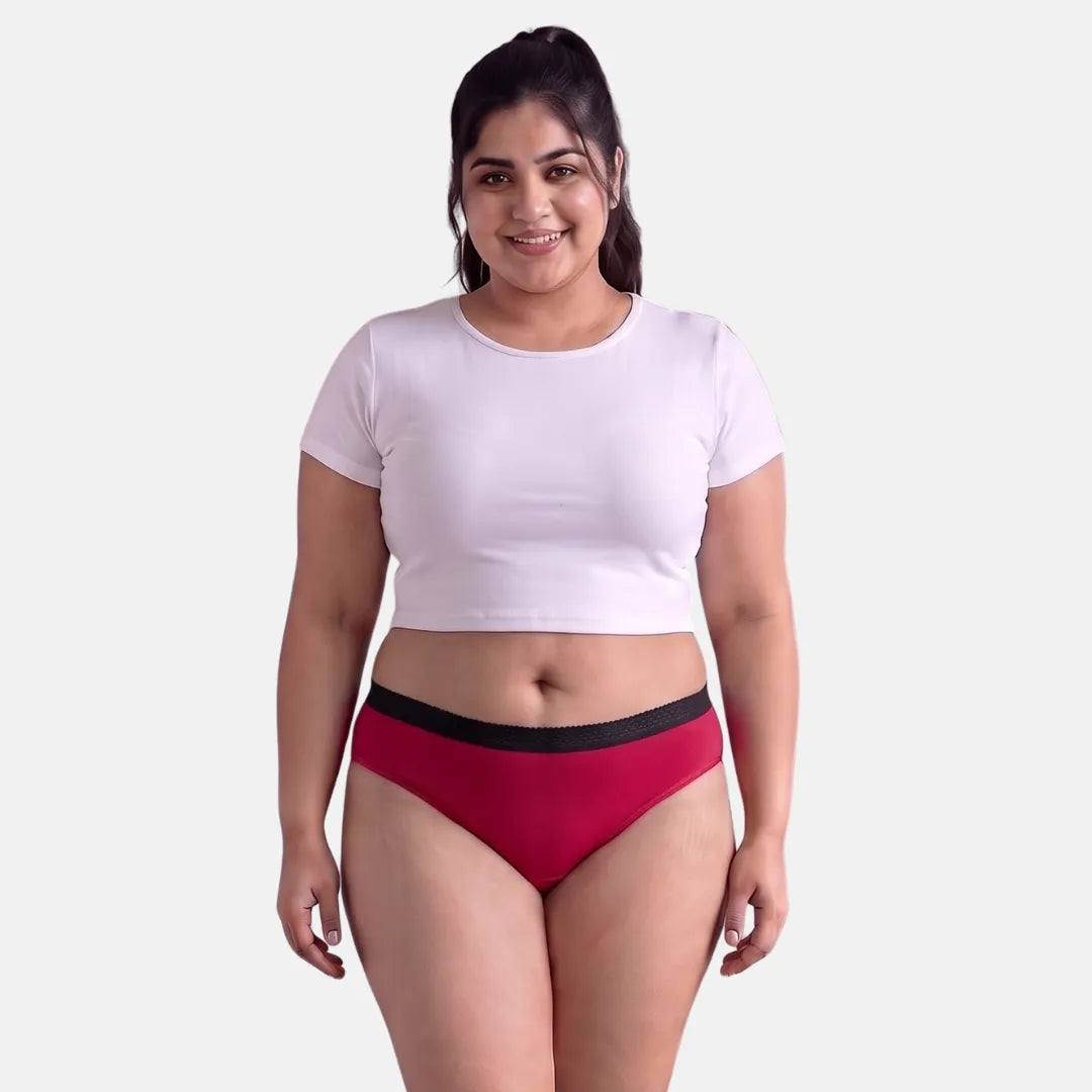 Panties For Urine Leakage-Curvy Dark Pink