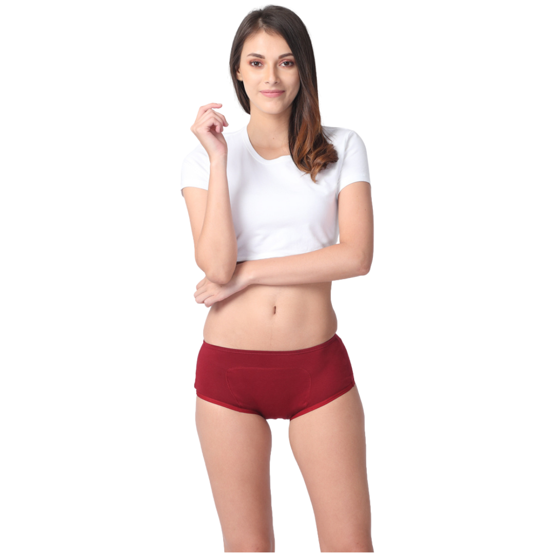 Period Panty Boxer For Women Maroon