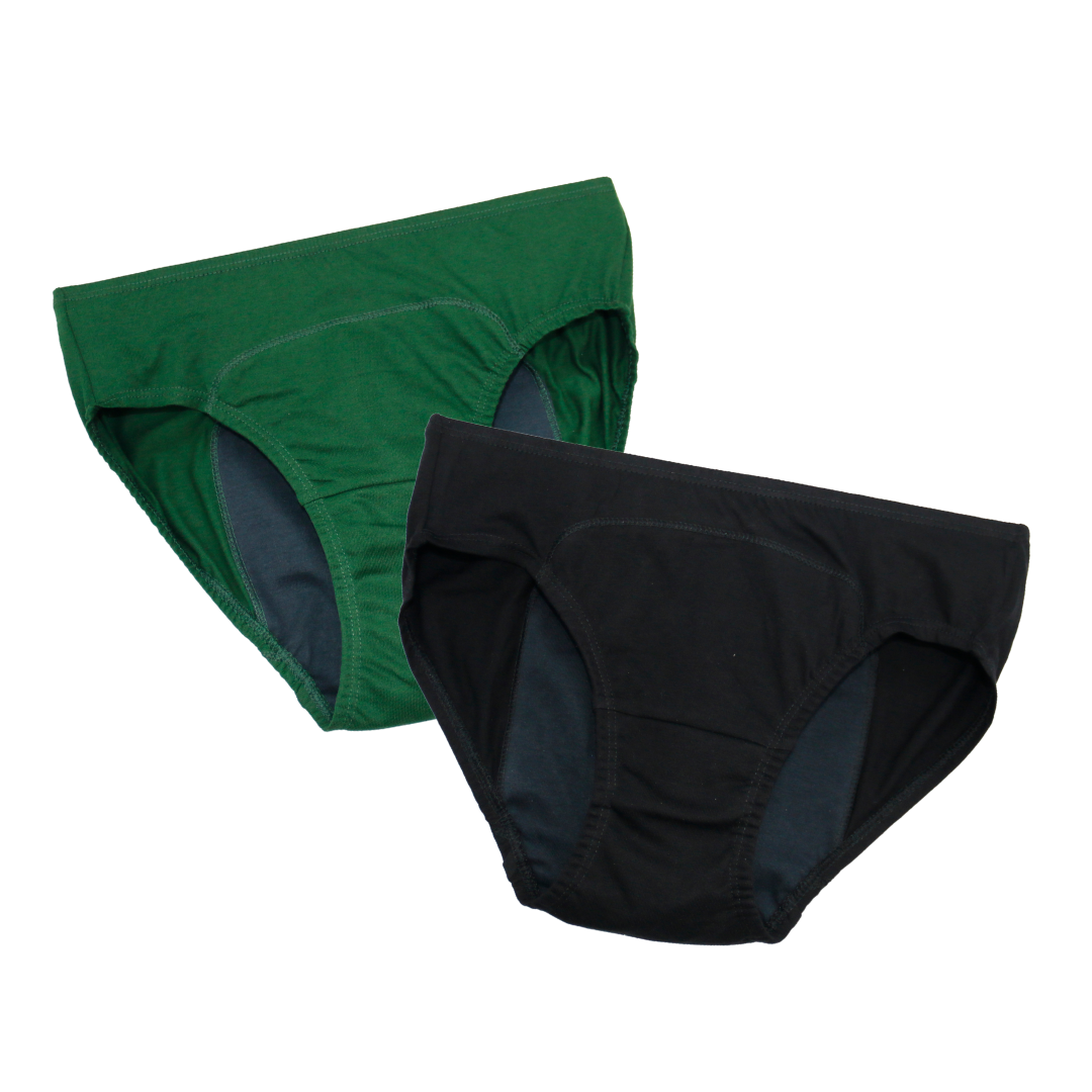 Period Panty For Teens Green & Black