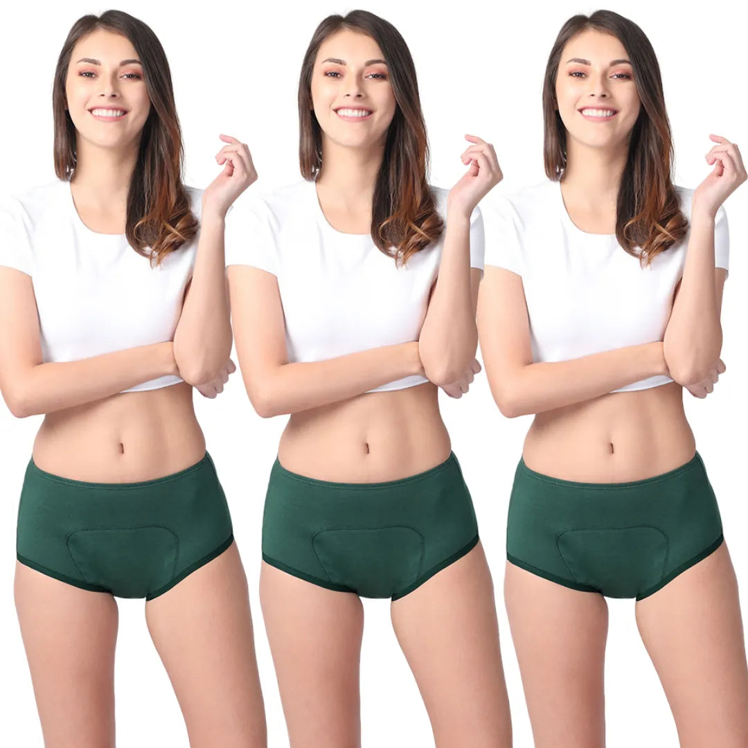 Period Panties For Heavy Flow  Green Pack Of 3