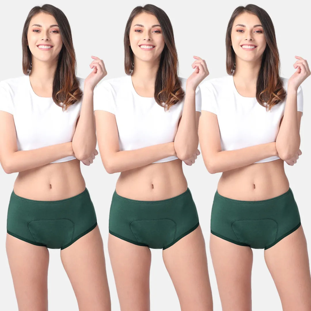 Period Panties For Heavy Flow  Green Pack Of 3