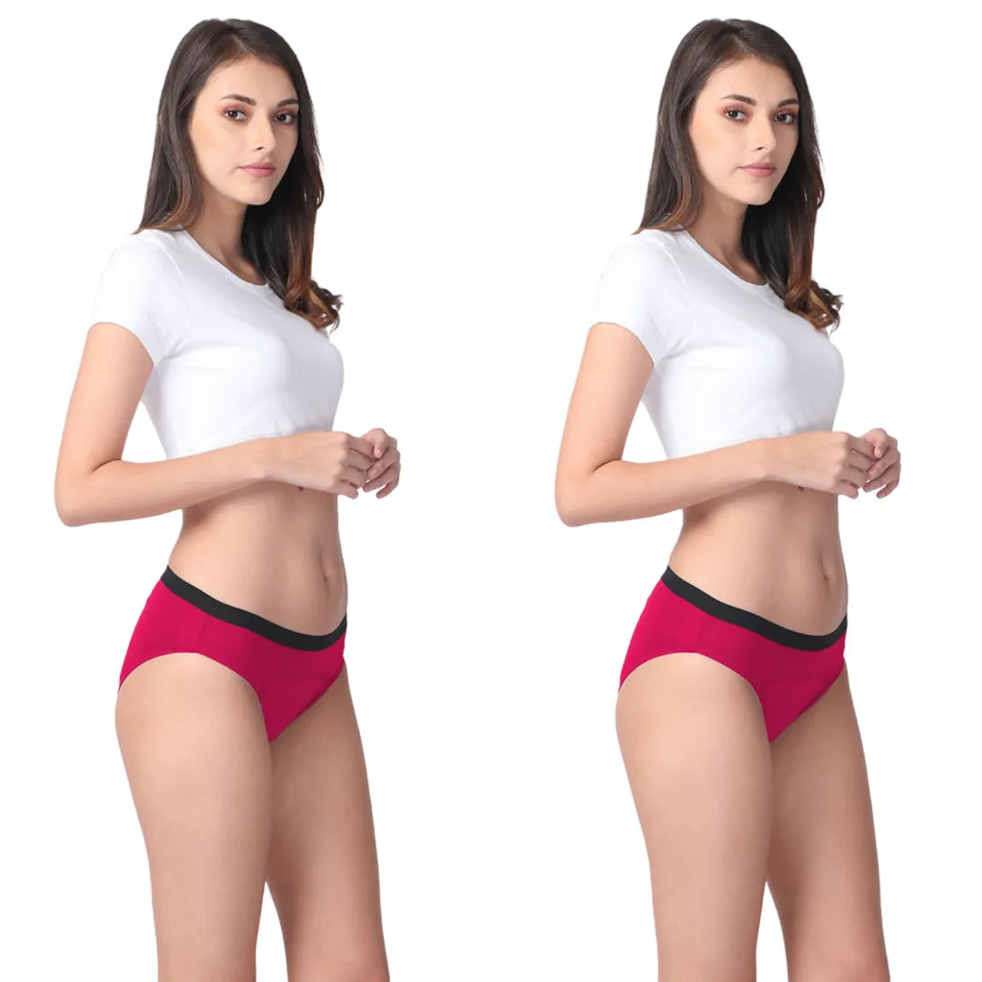 Period Panties For Medium Flow Dark Pink Pack Of 2