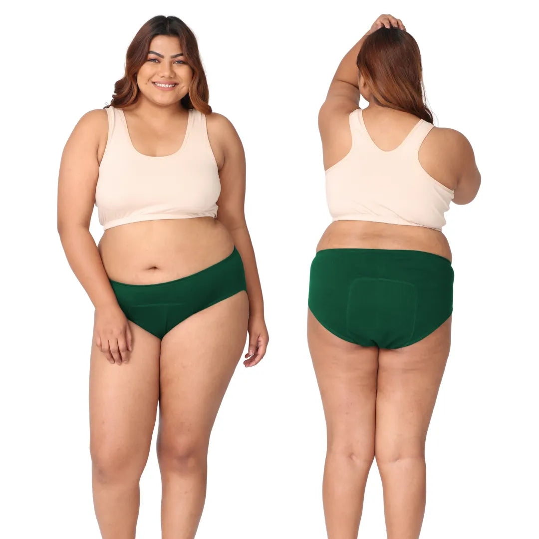Period Panties For Medium Flow Green Pack Of 2