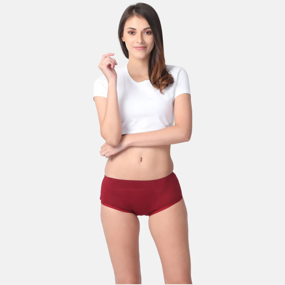 Period Panty Boxer For Women Maroon
