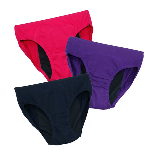 Teen Period Panties | Ideal For Medium To Low Flow Days | Hipster Fit | Use with Pad for Hygiene | 3 Pack