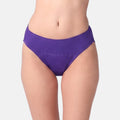 A model wearing a magenta hipster against a light gray background.