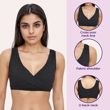 Plunge Bra | Cross Over Neckline | U Back | Pack Of 1